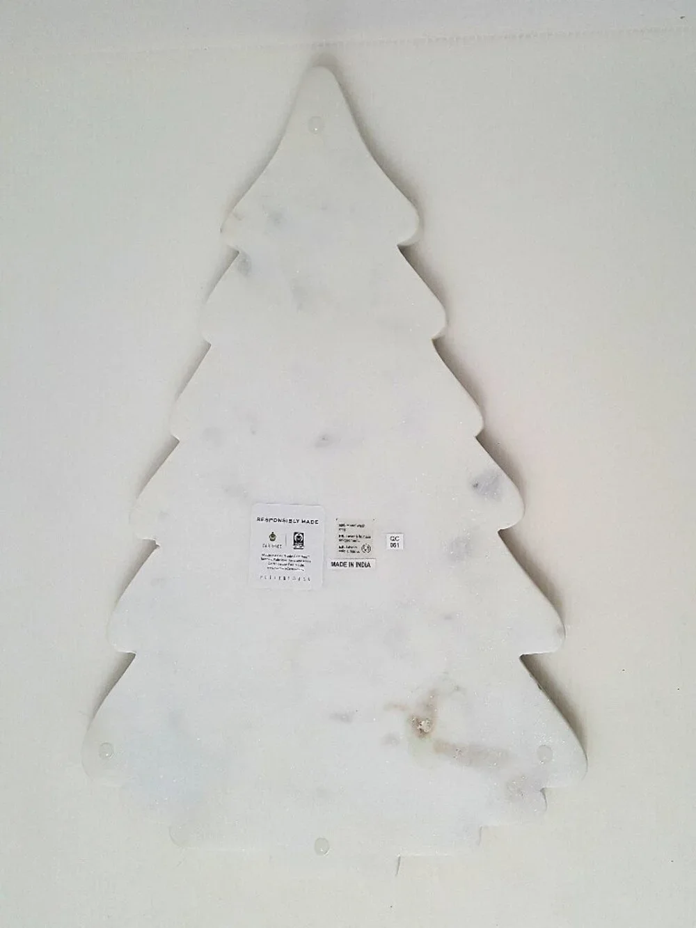 Pottery Barn Tall Marble Tree Cheese Board 16